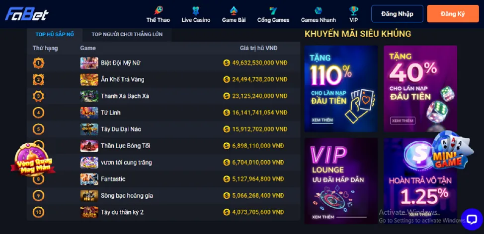 Khuyến mãi thể thao 86win